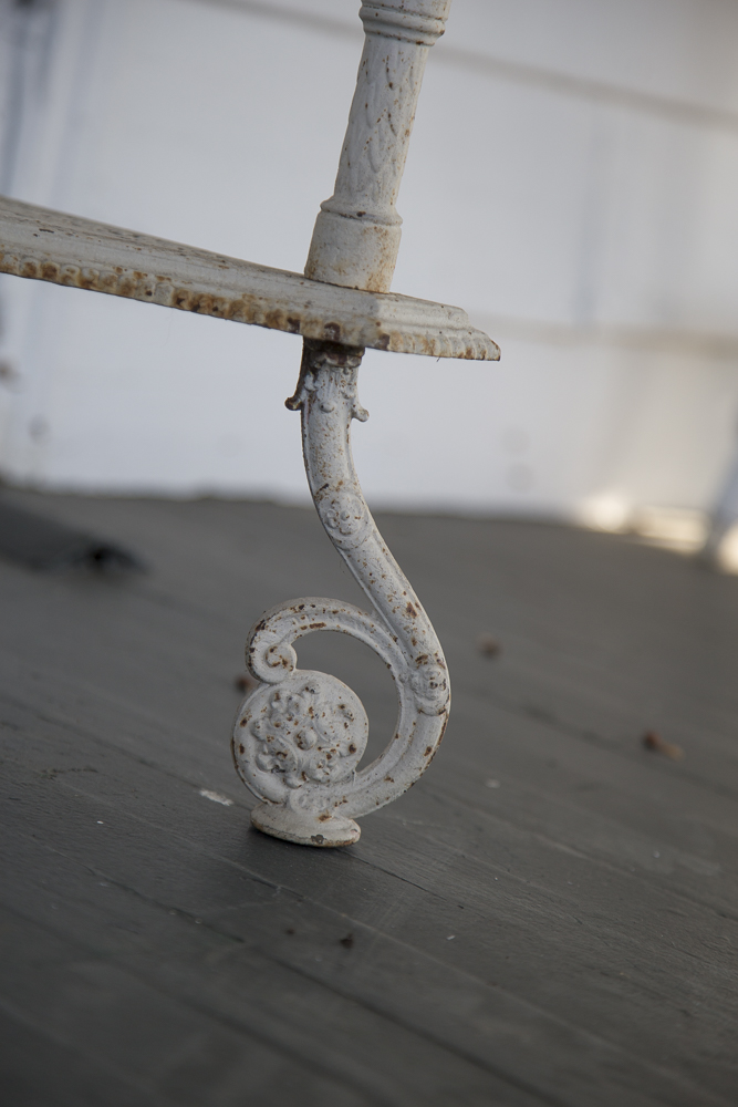 Antique Metal Mirrored Stand with Drawer