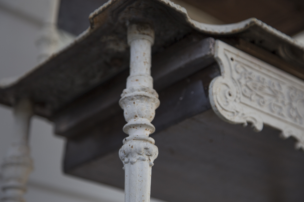 Antique Metal Mirrored Stand with Drawer