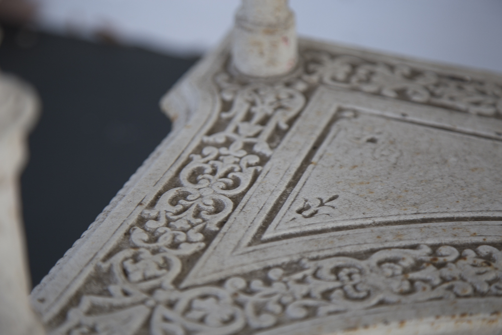 Antique Metal Mirrored Stand with Drawer