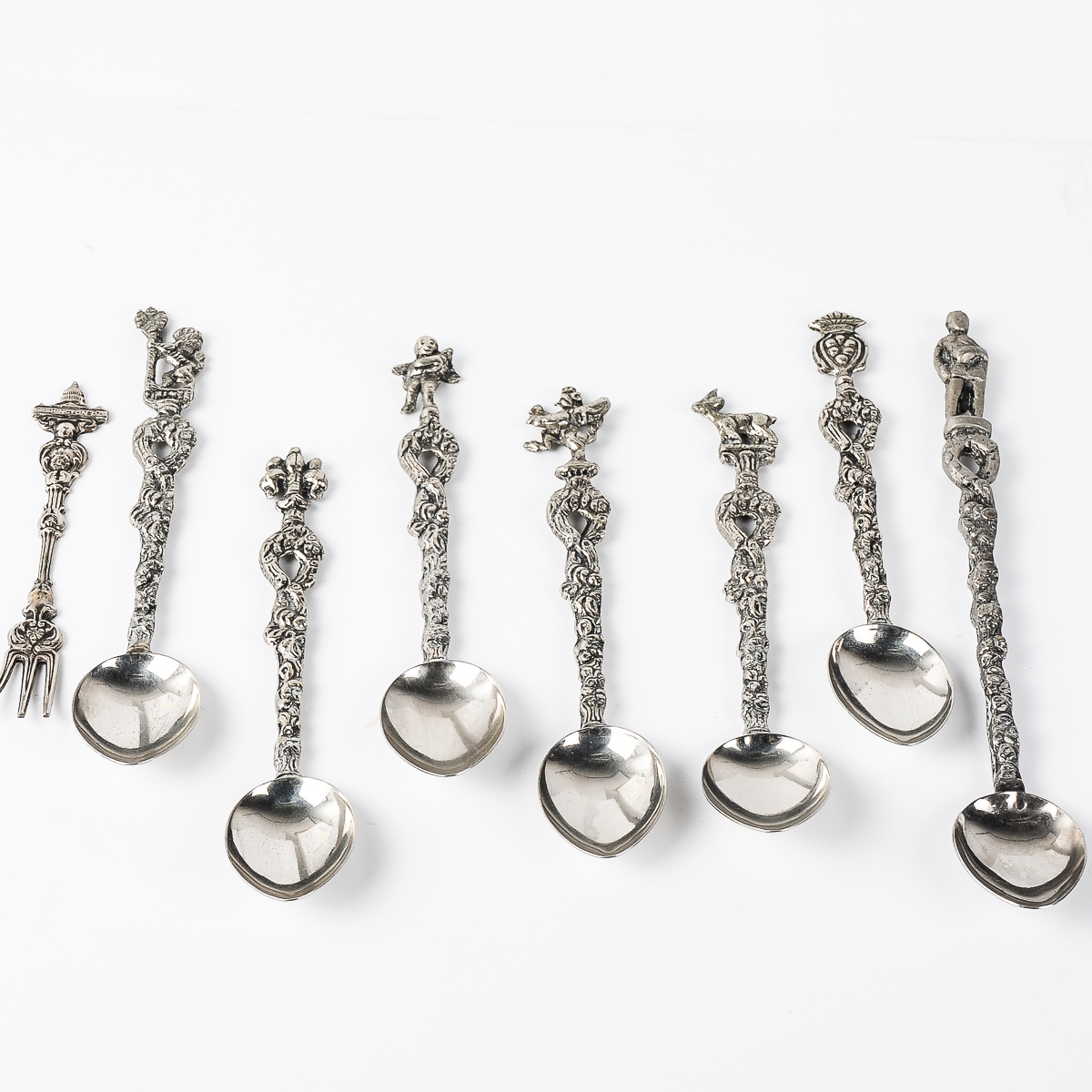 Vintage Italian Souvenir Spoons and Pickle Fork