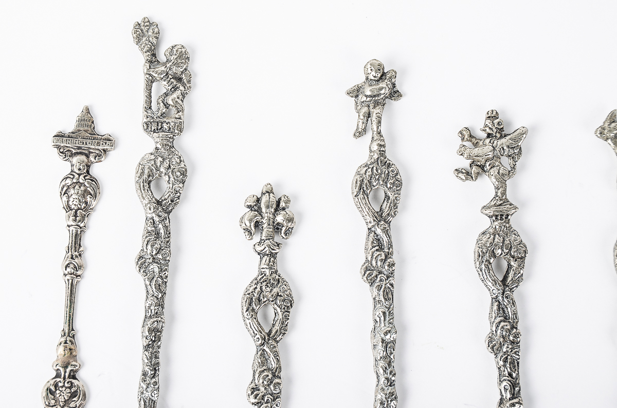 Vintage Italian Souvenir Spoons and Pickle Fork