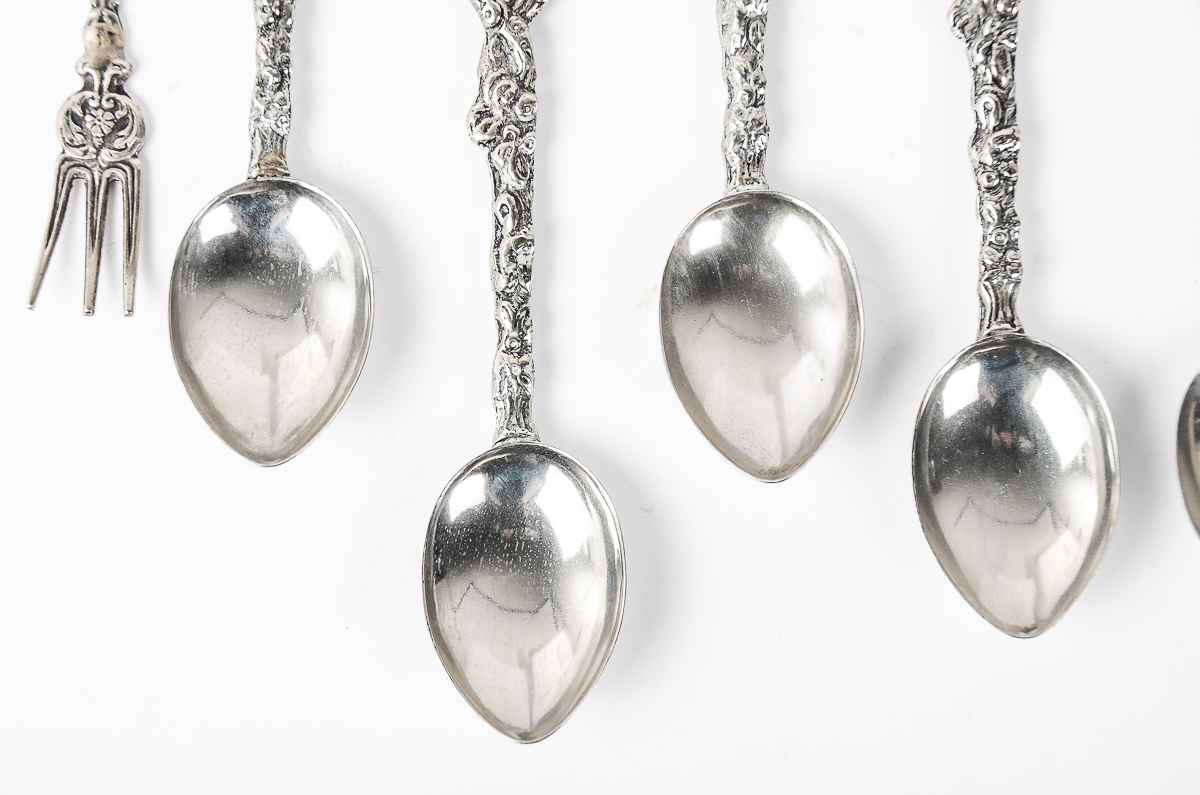 Vintage Italian Souvenir Spoons and Pickle Fork