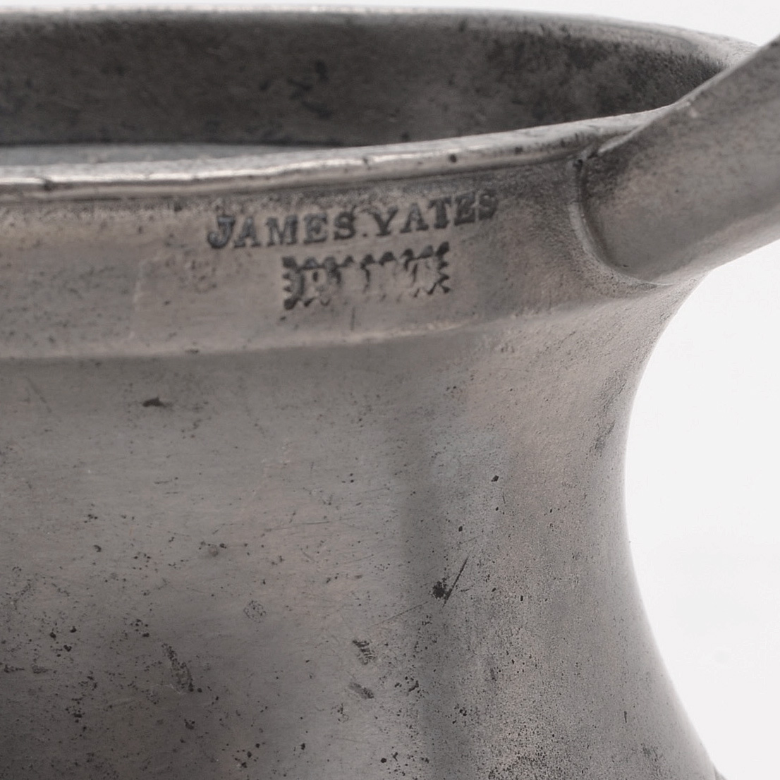 Antique James Yates Pewter Pint Tankard