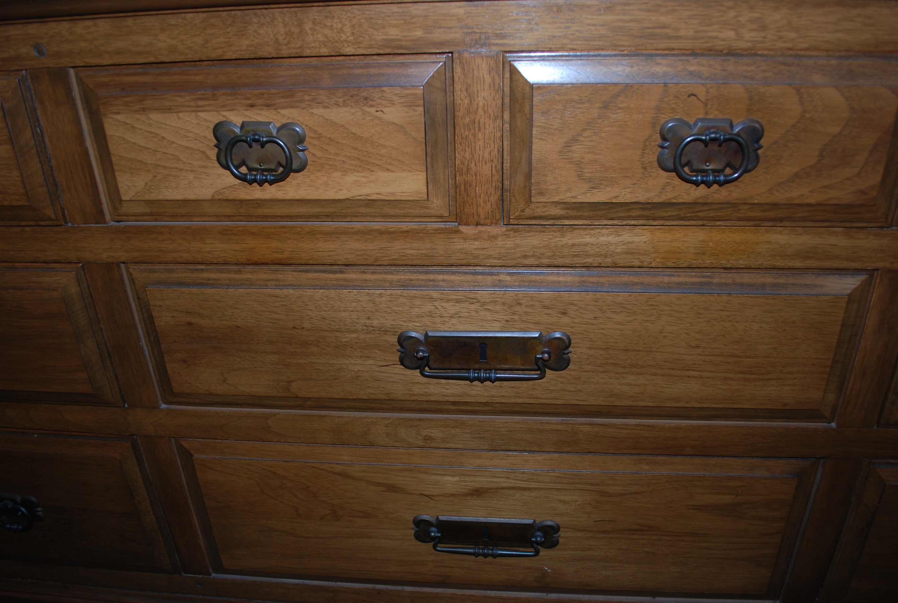 Circa 1980s Dresser With Glass Top