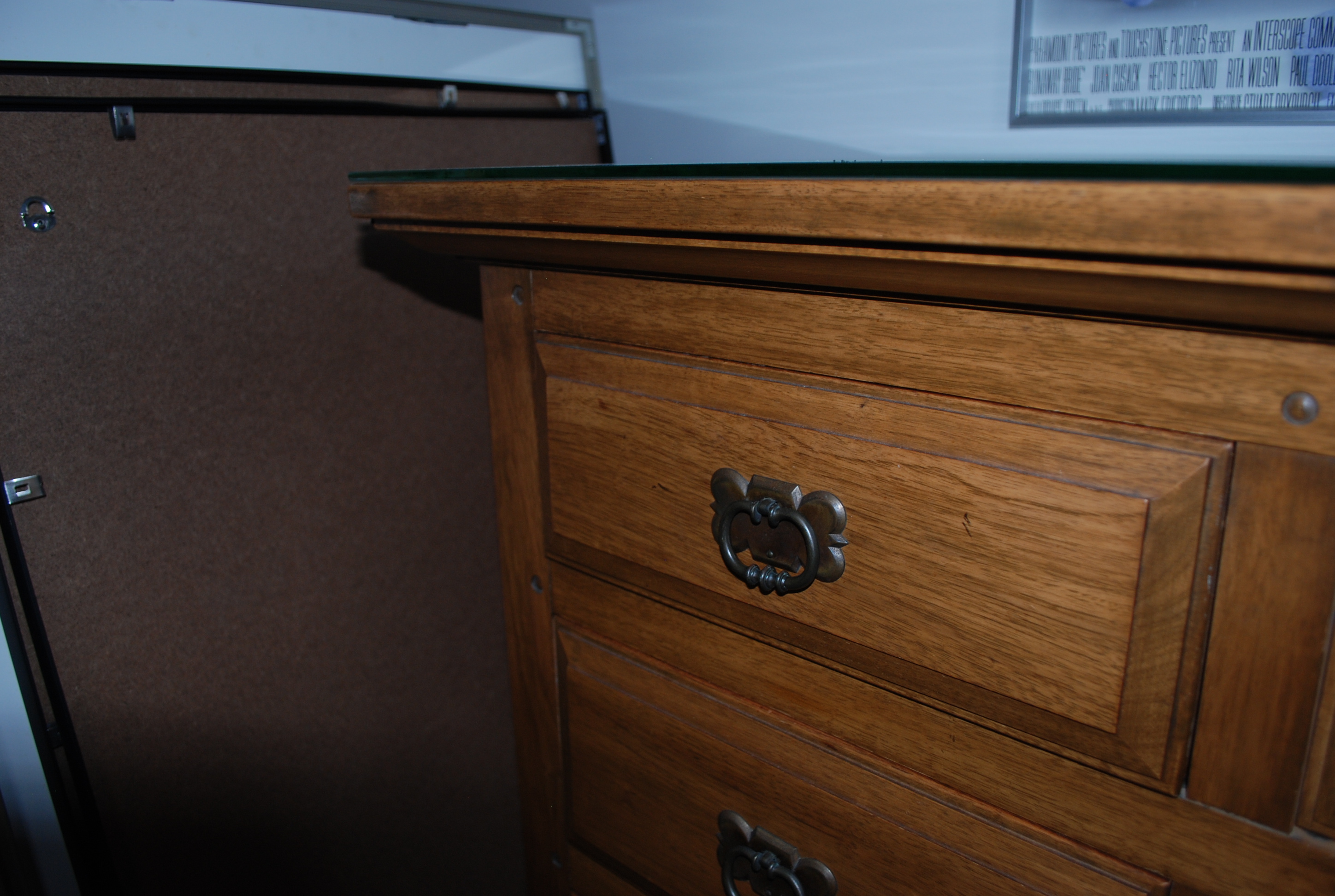 Circa 1980s Dresser With Glass Top