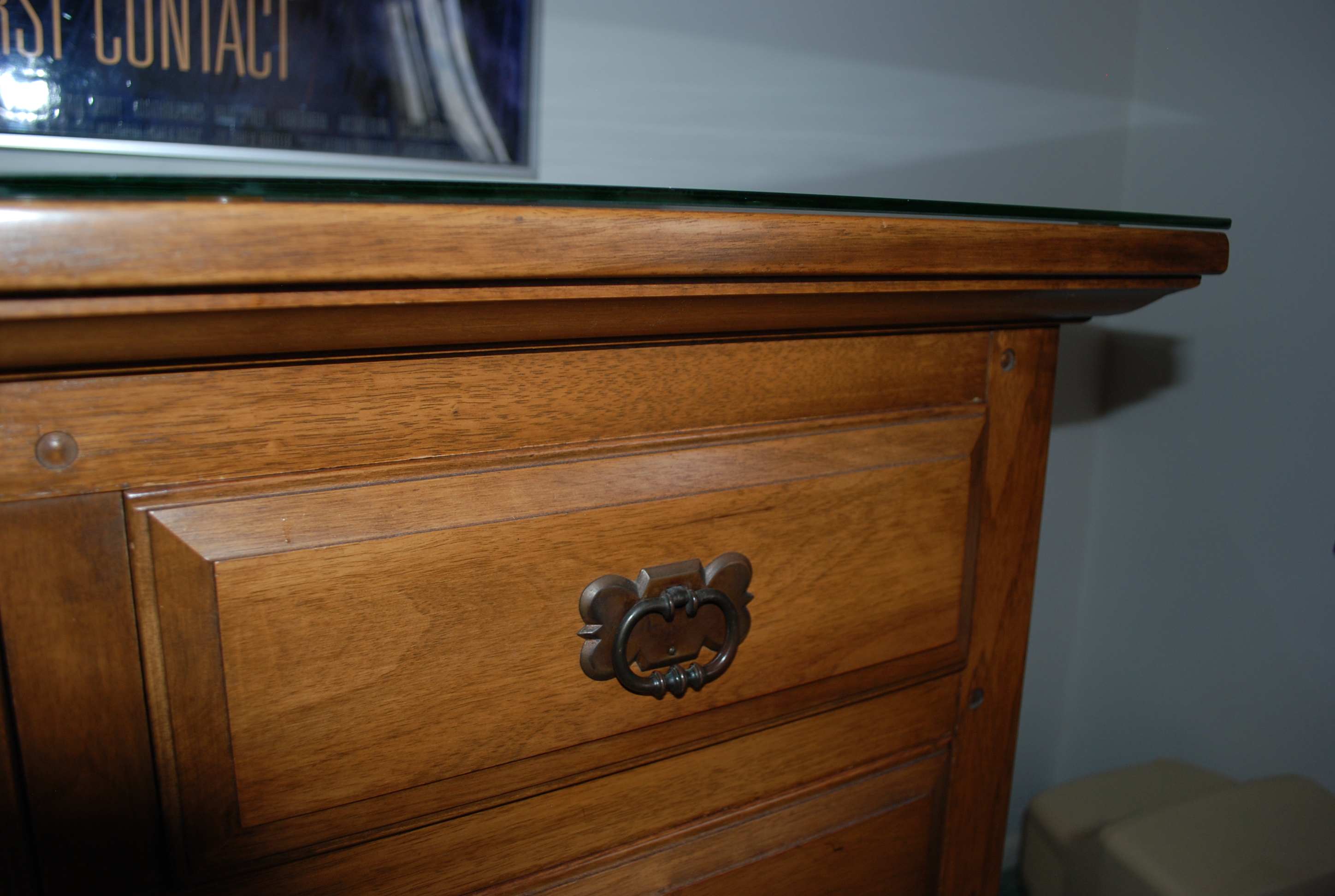 Circa 1980s Dresser With Glass Top