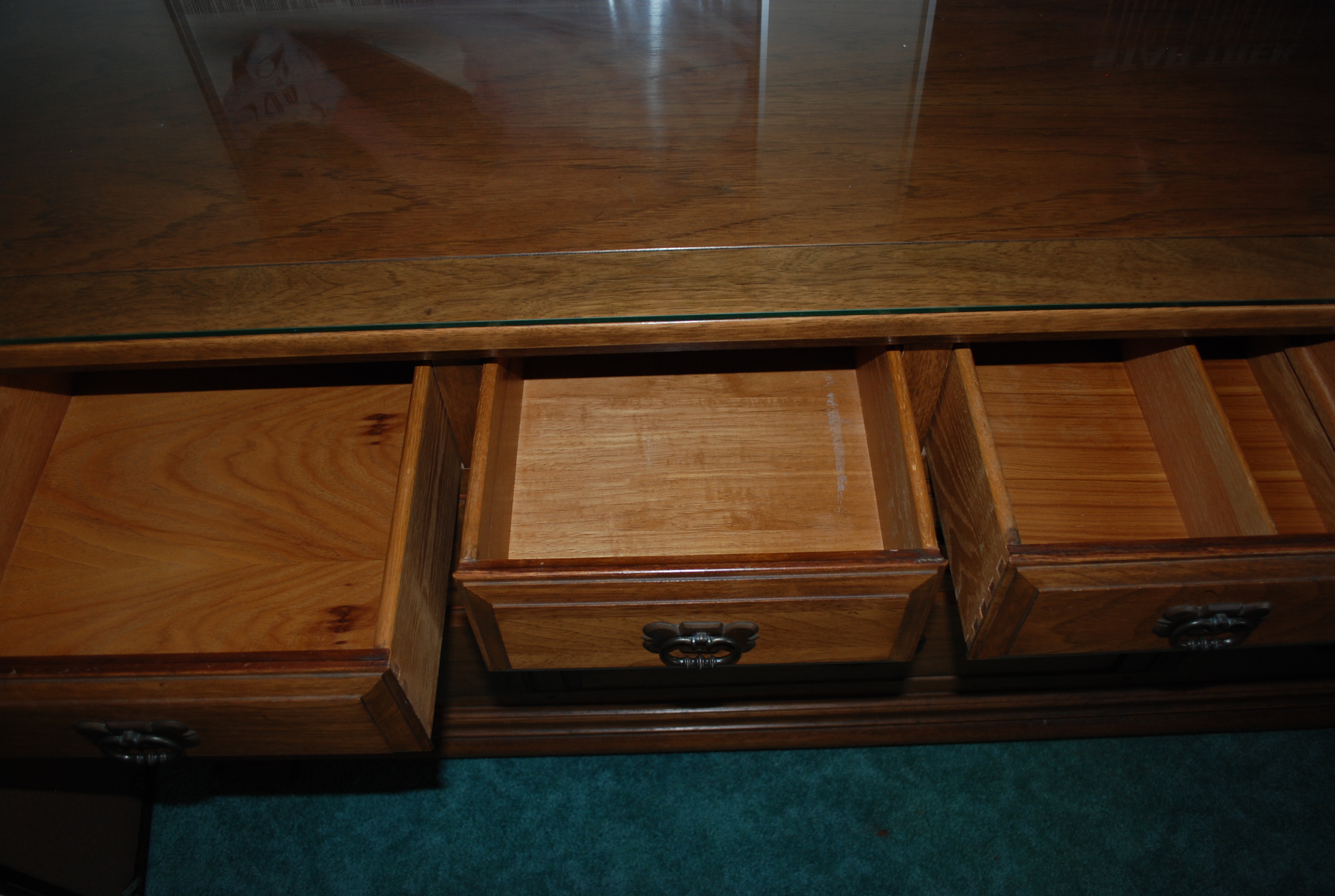 Circa 1980s Dresser With Glass Top