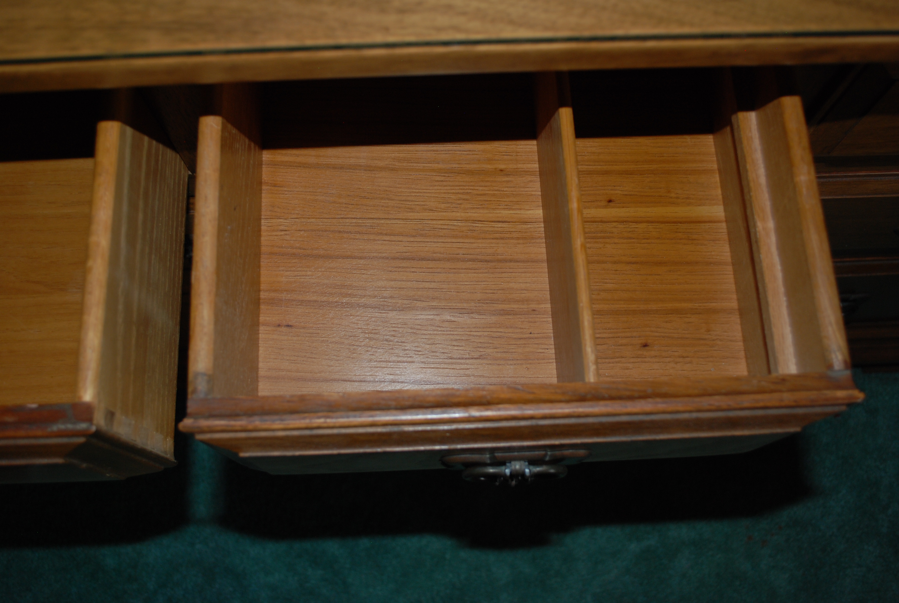 Circa 1980s Dresser With Glass Top