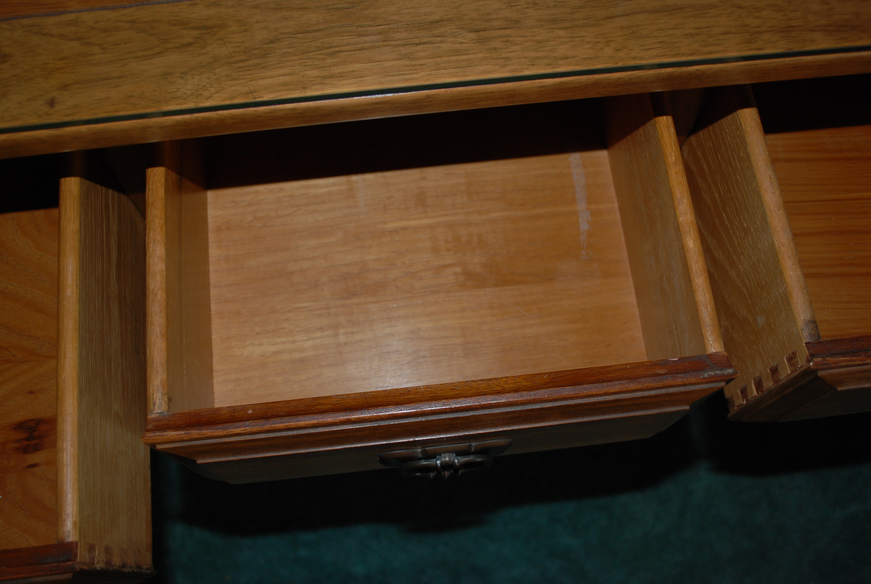 Circa 1980s Dresser With Glass Top