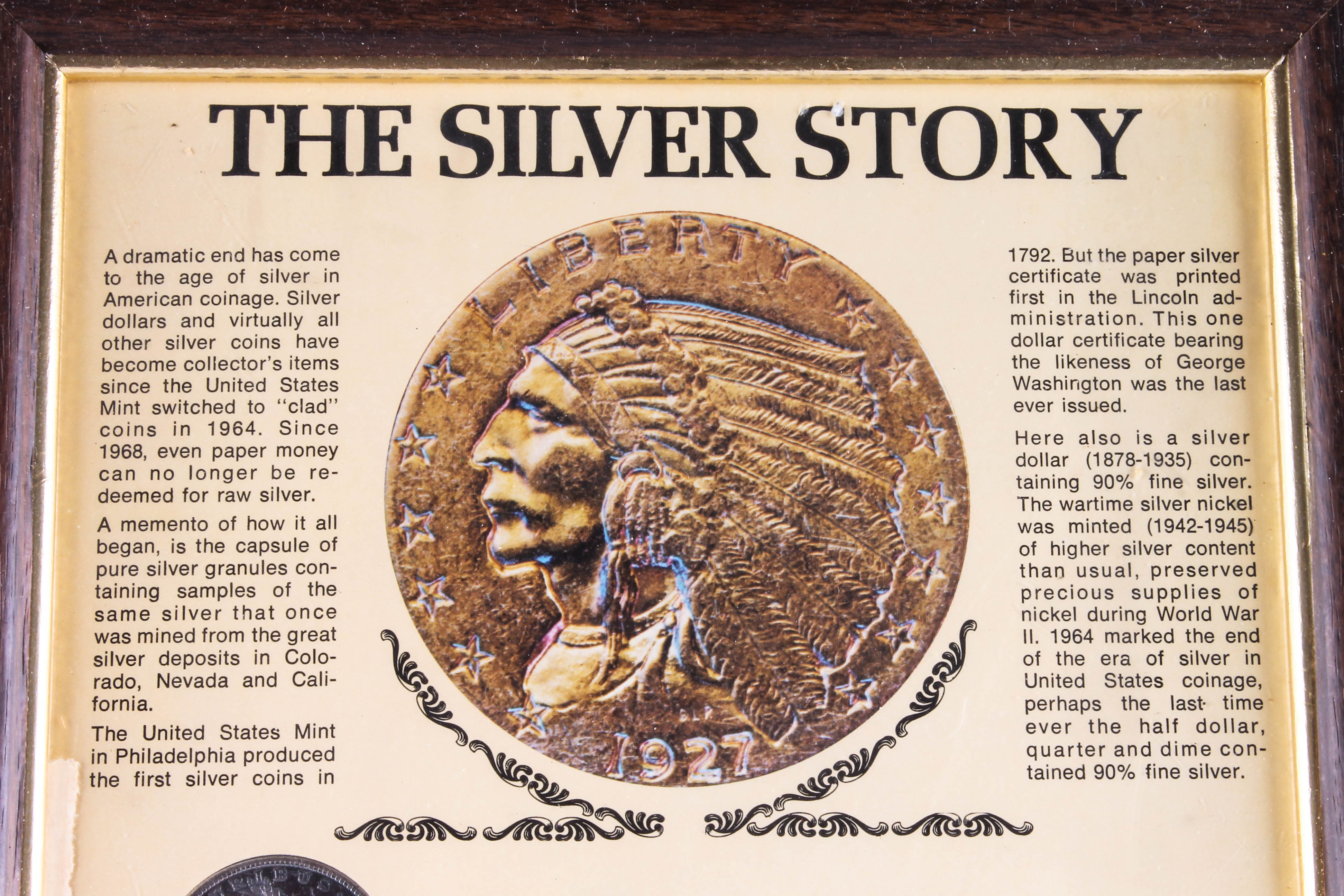 "The Silver Story" and "Wartime Coinage" Framed Currency Display Sets