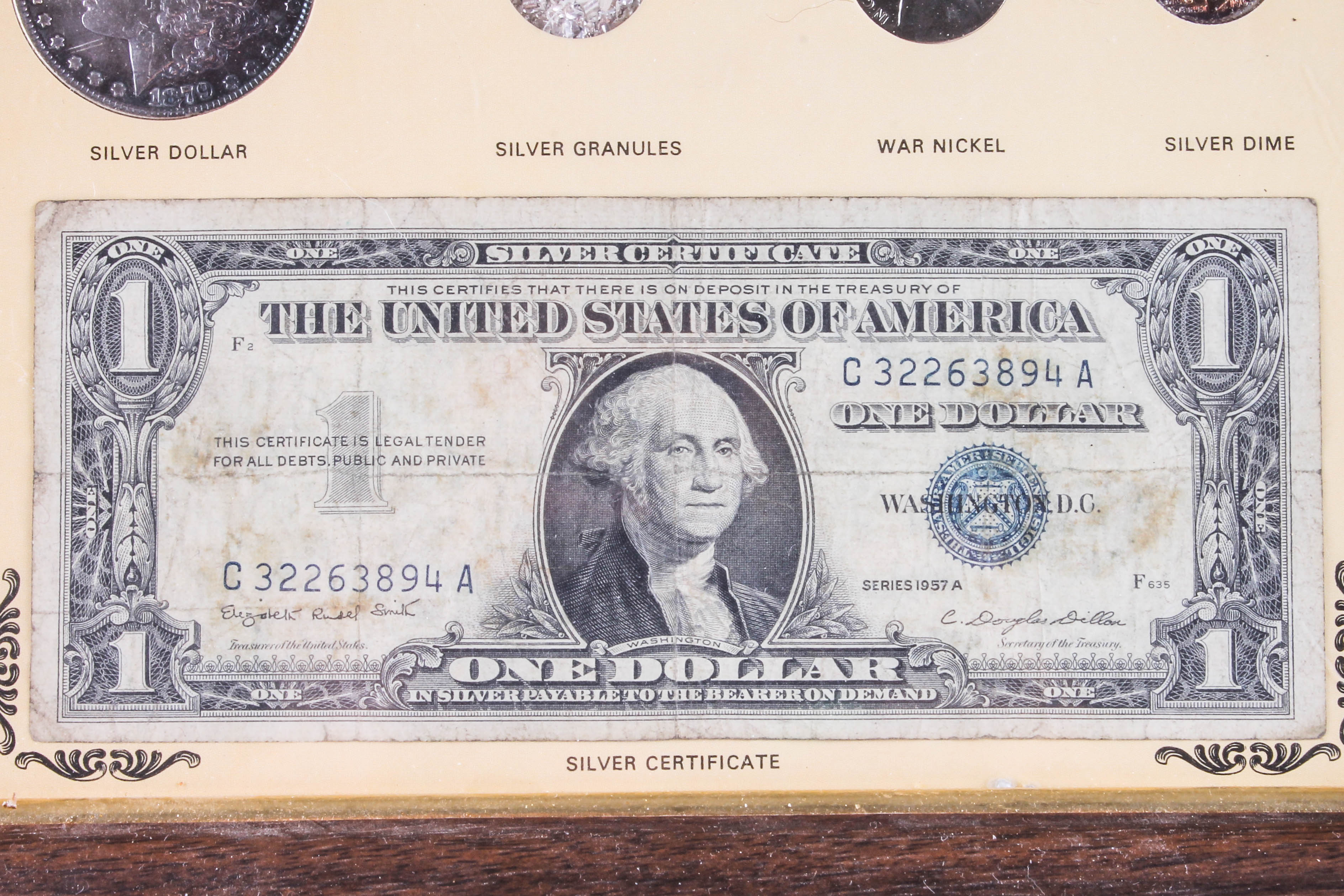 "The Silver Story" and "Wartime Coinage" Framed Currency Display Sets