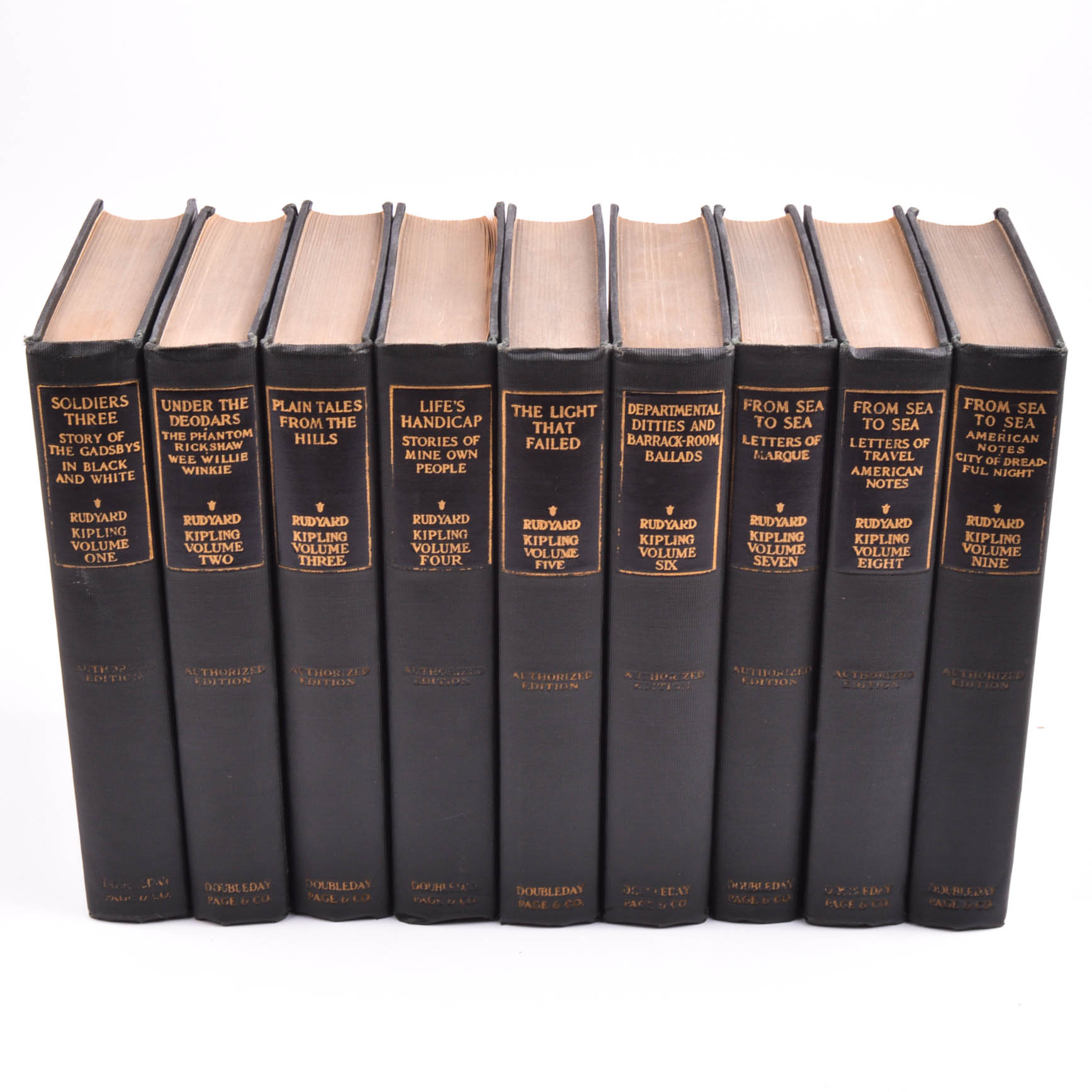 Nine Volume Set of Rudyard Kipling Novels, Circa 1925