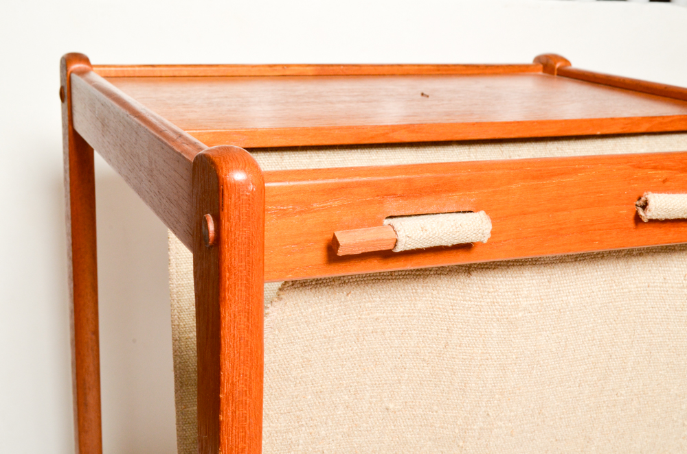 Wood and Canvas Book Sling Bedside Table