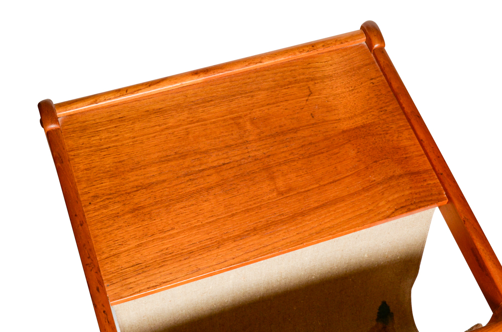 Wood and Canvas Book Sling Bedside Table