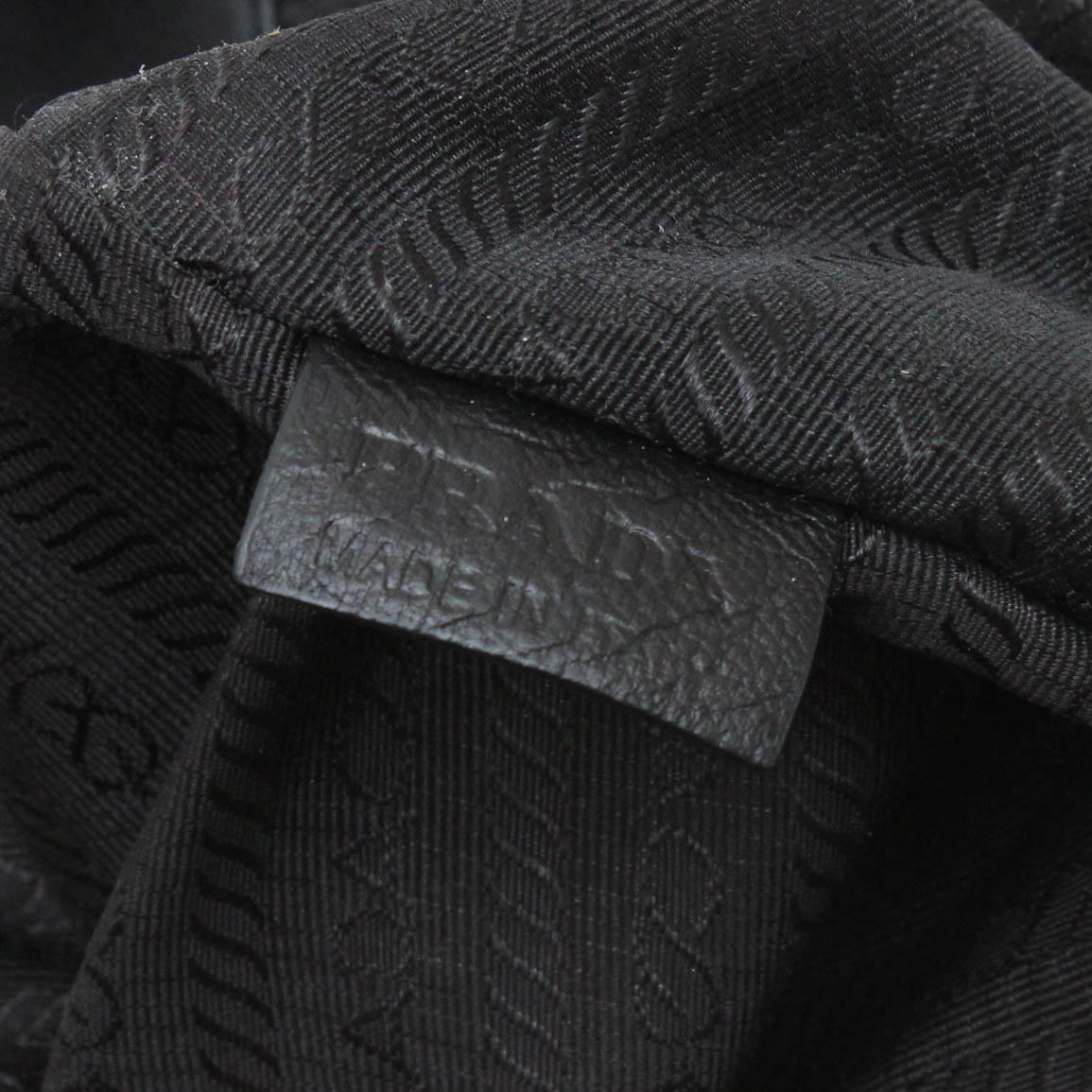 Prada Black Tessuto Nylon Leather Ruffle  Handbag