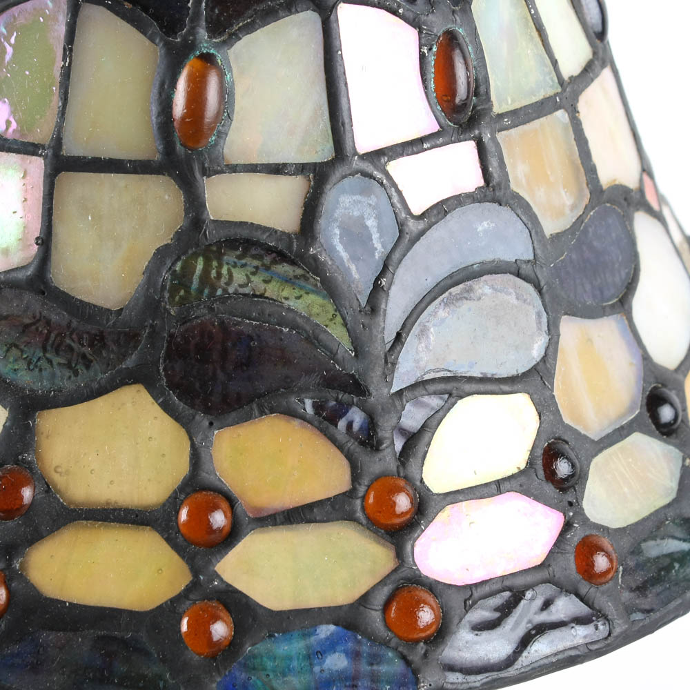 Pair of Stained Glass Cherub Lamps