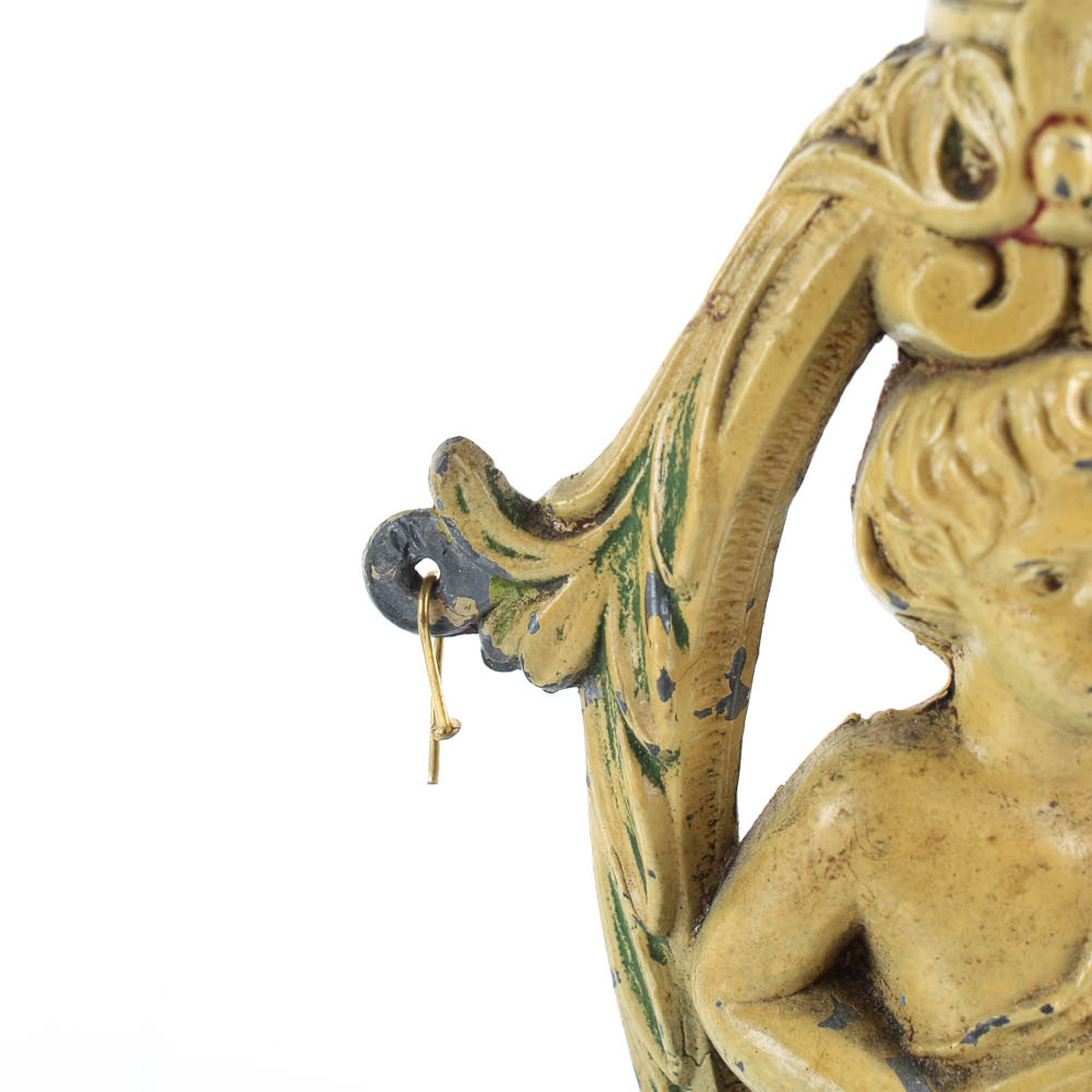 Pair of Stained Glass Cherub Lamps