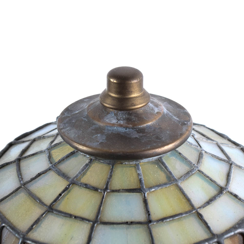 Leaded Stained Glass Lamp Pair