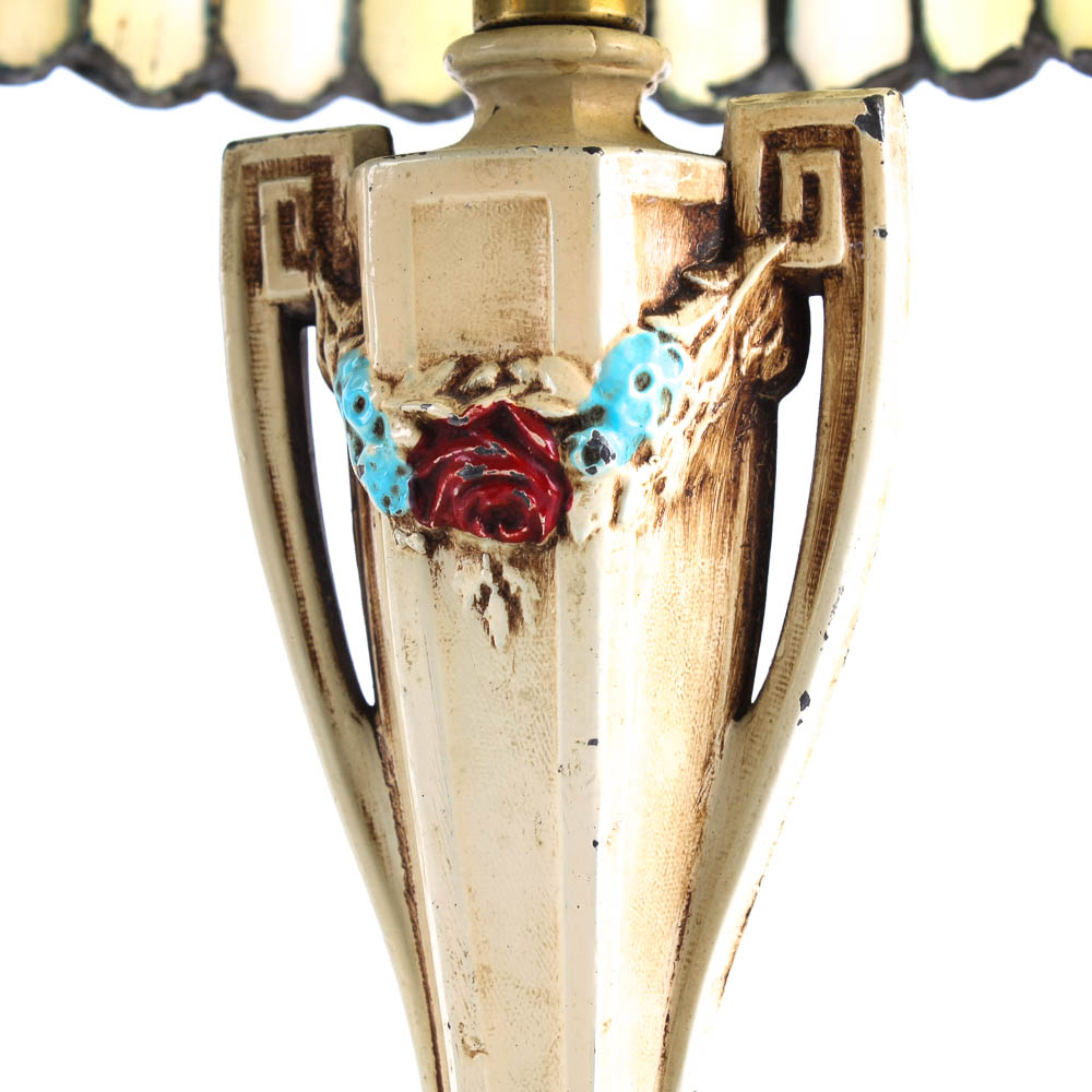 Leaded Stained Glass Lamp Pair