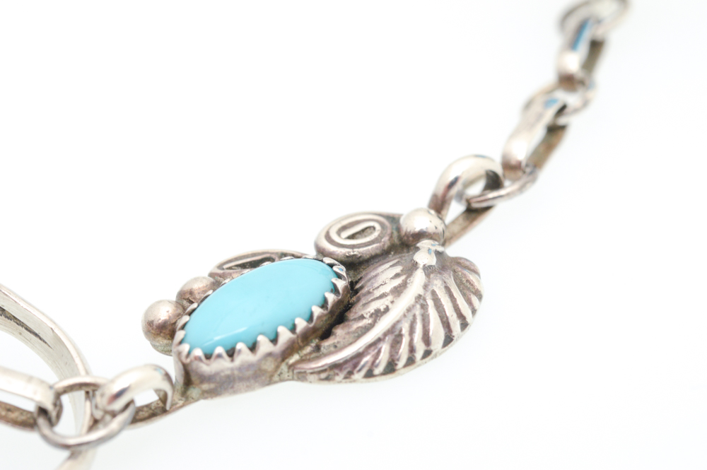 Sterling Silver Turquoise Cuff with Attached Ring