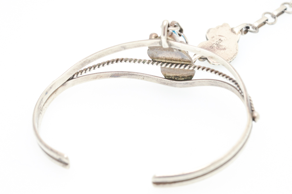 Sterling Silver Turquoise Cuff with Attached Ring
