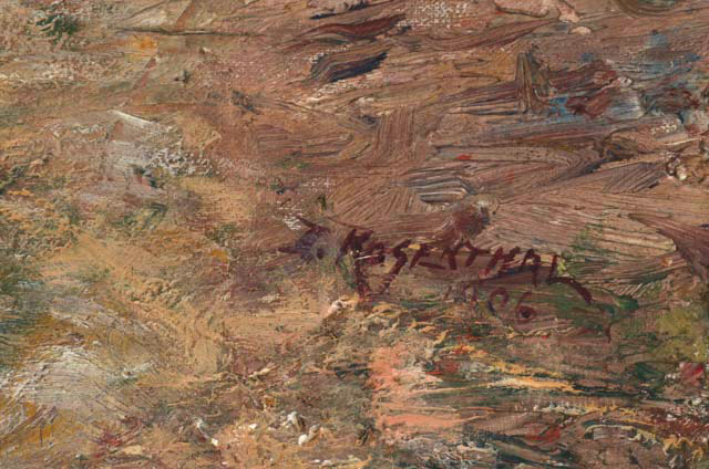 Artist Rosenthal Original Oil Landscape on Canvas