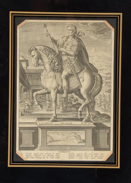 Antique Restrike of 16th Century Stradanus Engraving "Tiberius"