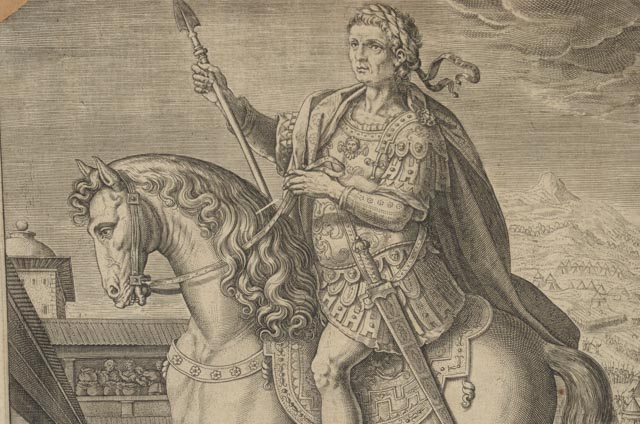 Antique Restrike of 16th Century Stradanus Engraving "Tiberius"