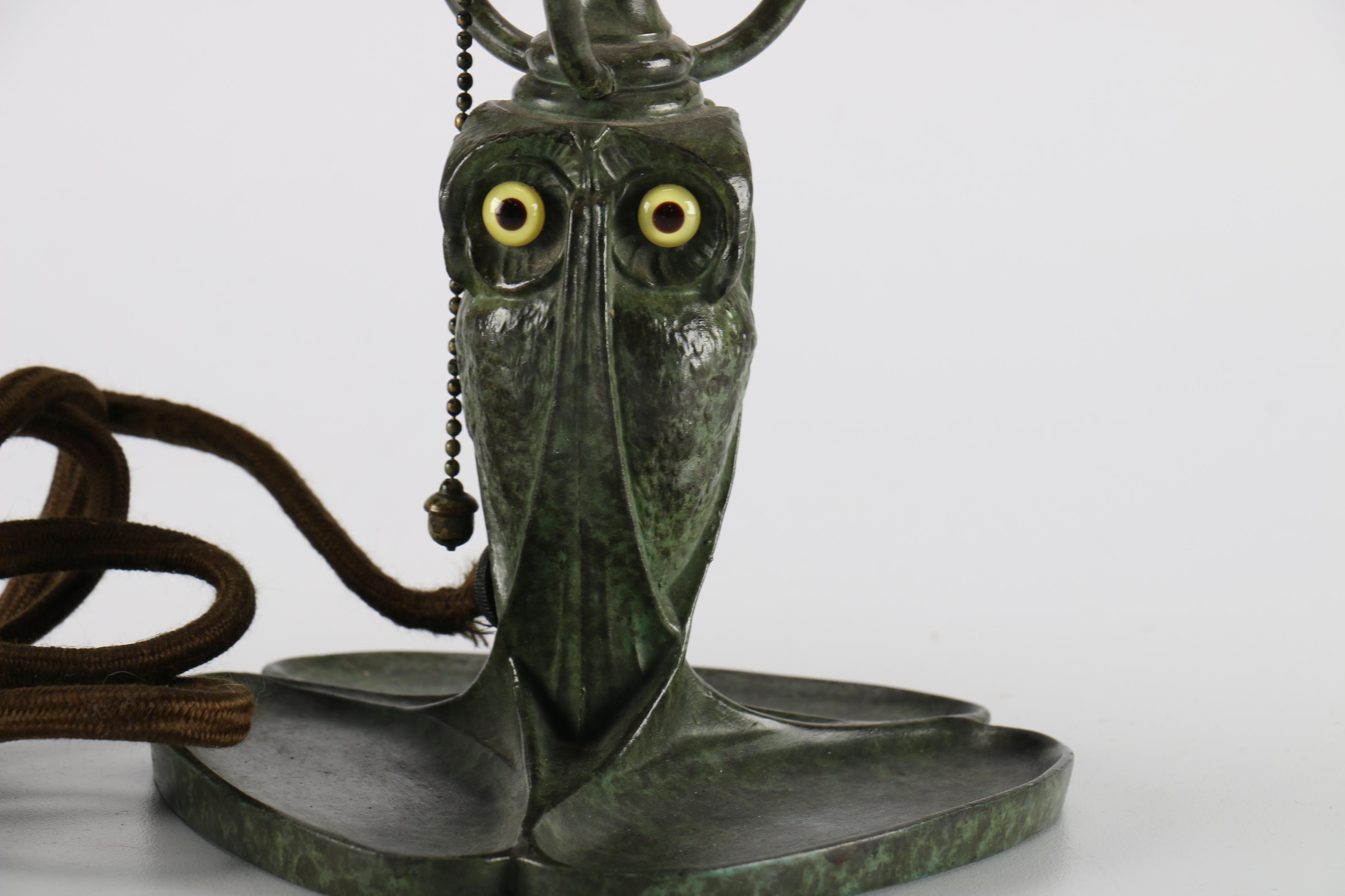 Arts and Crafts Period Bradley & Hubbard Owl Table Lamp