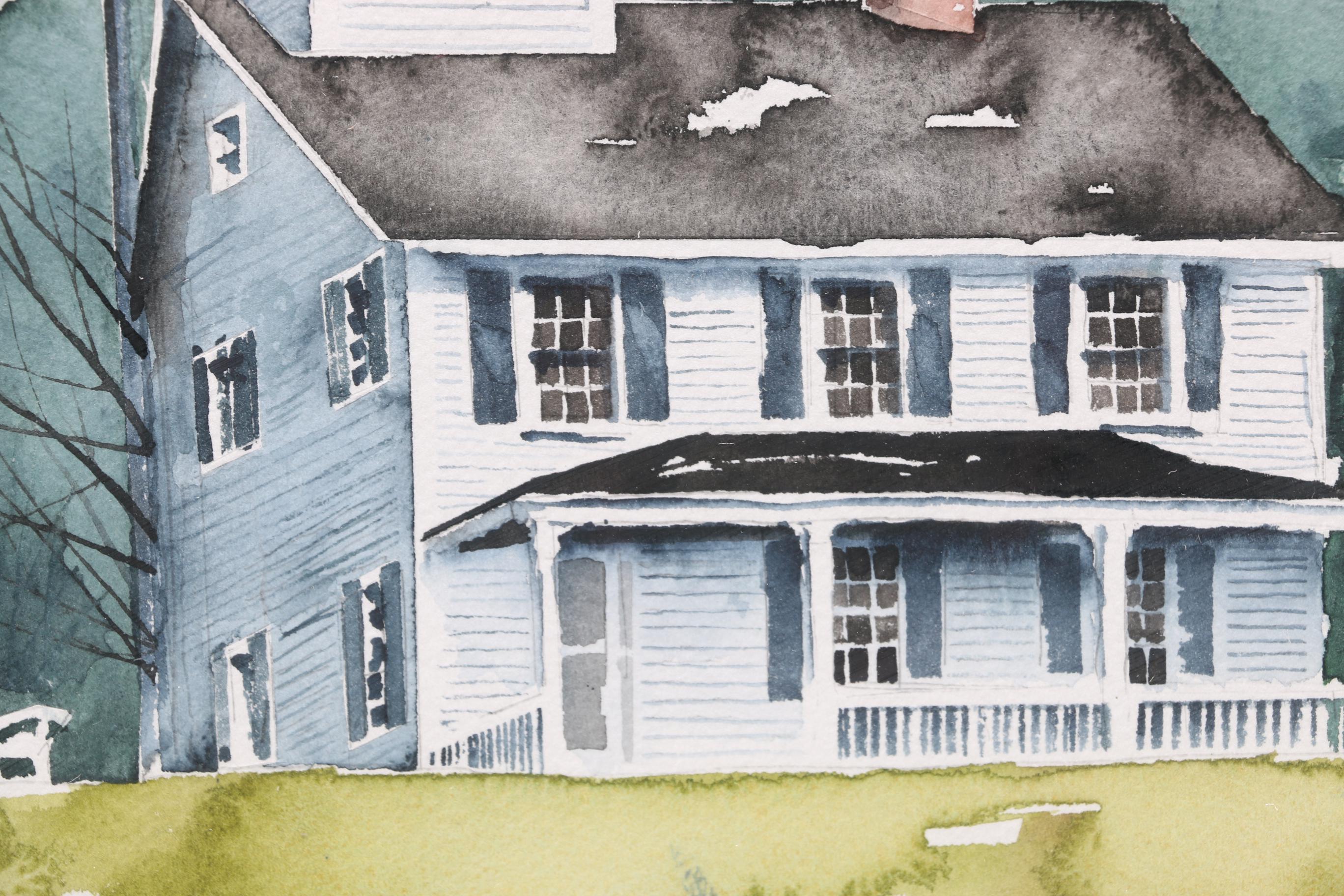 James Mahanes Original Watercolor of a Lighthouse