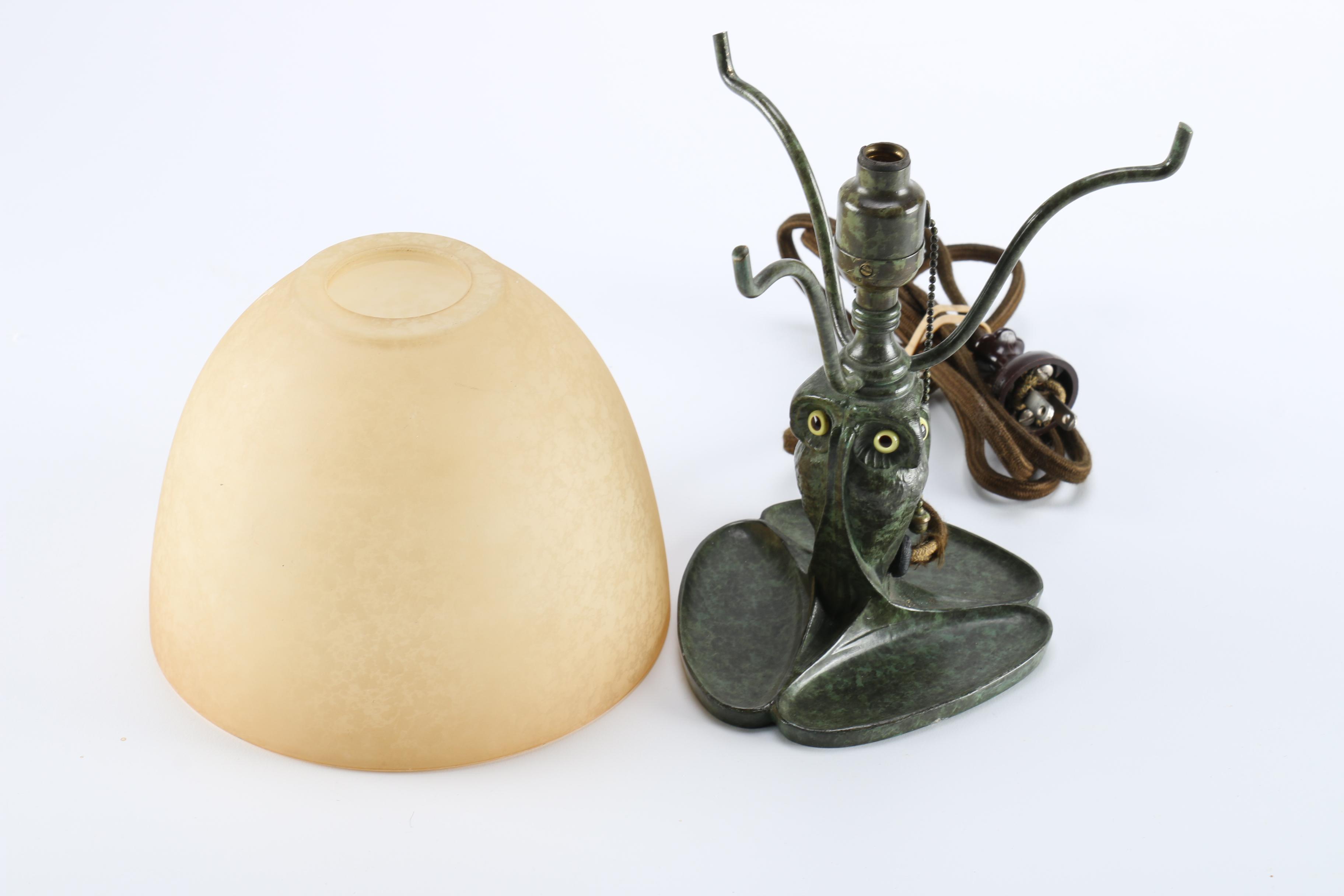 Arts and Crafts Period Bradley & Hubbard Owl Table Lamp