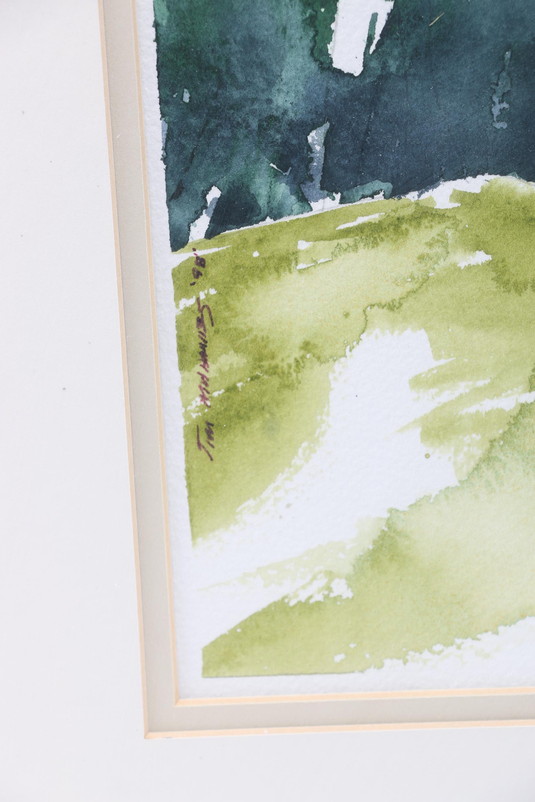 James Mahanes Original Watercolor of a Lighthouse