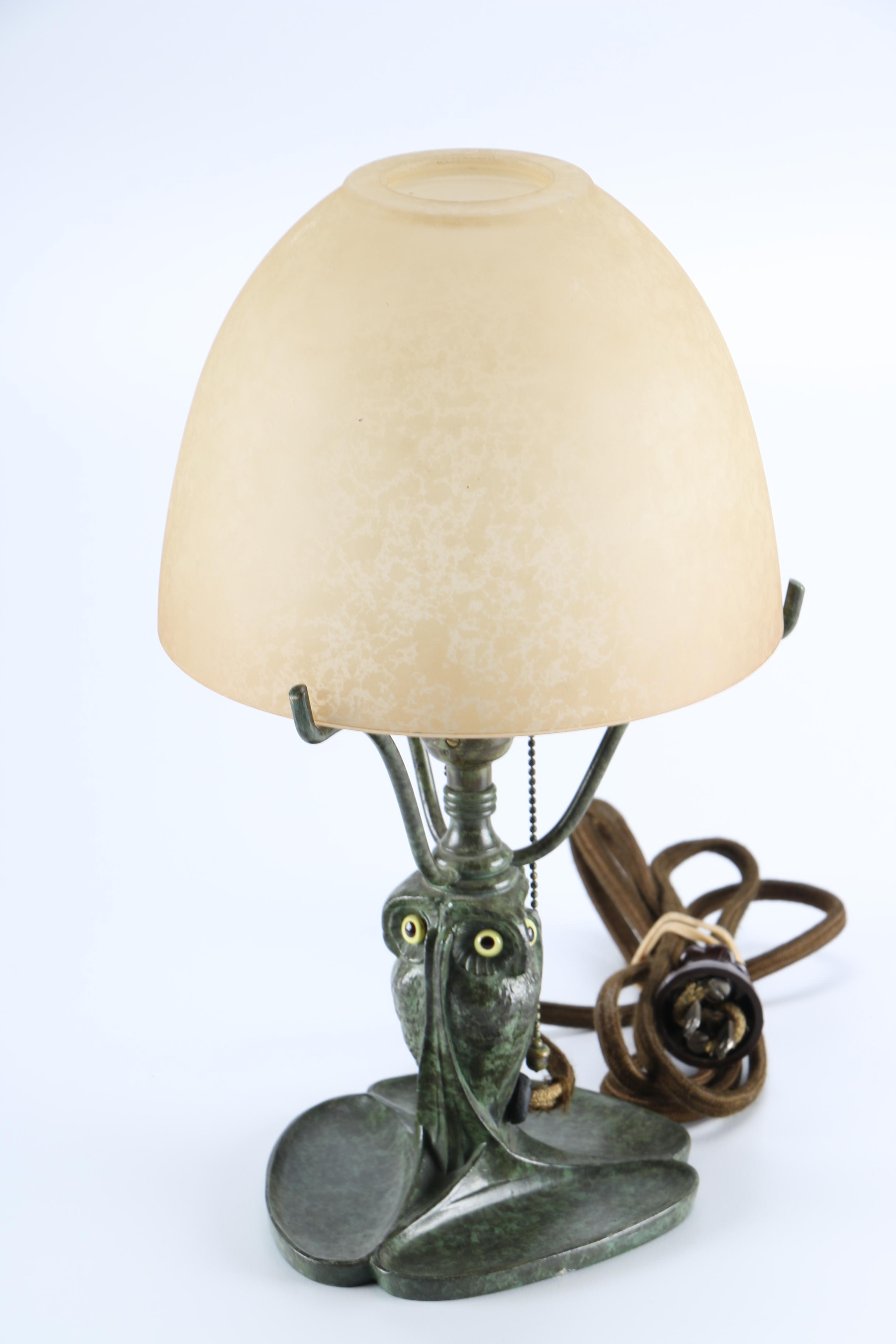 Arts and Crafts Period Bradley & Hubbard Owl Table Lamp