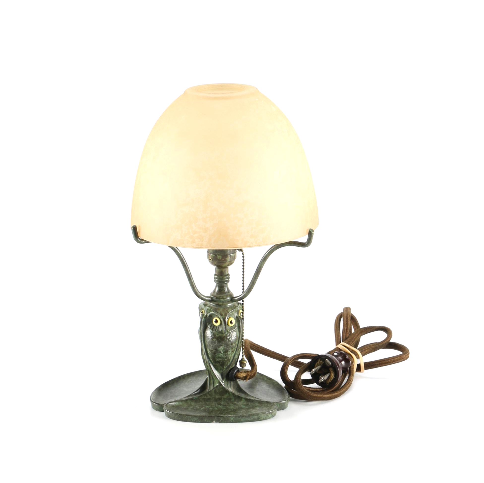 Arts and Crafts Period Bradley & Hubbard Owl Table Lamp