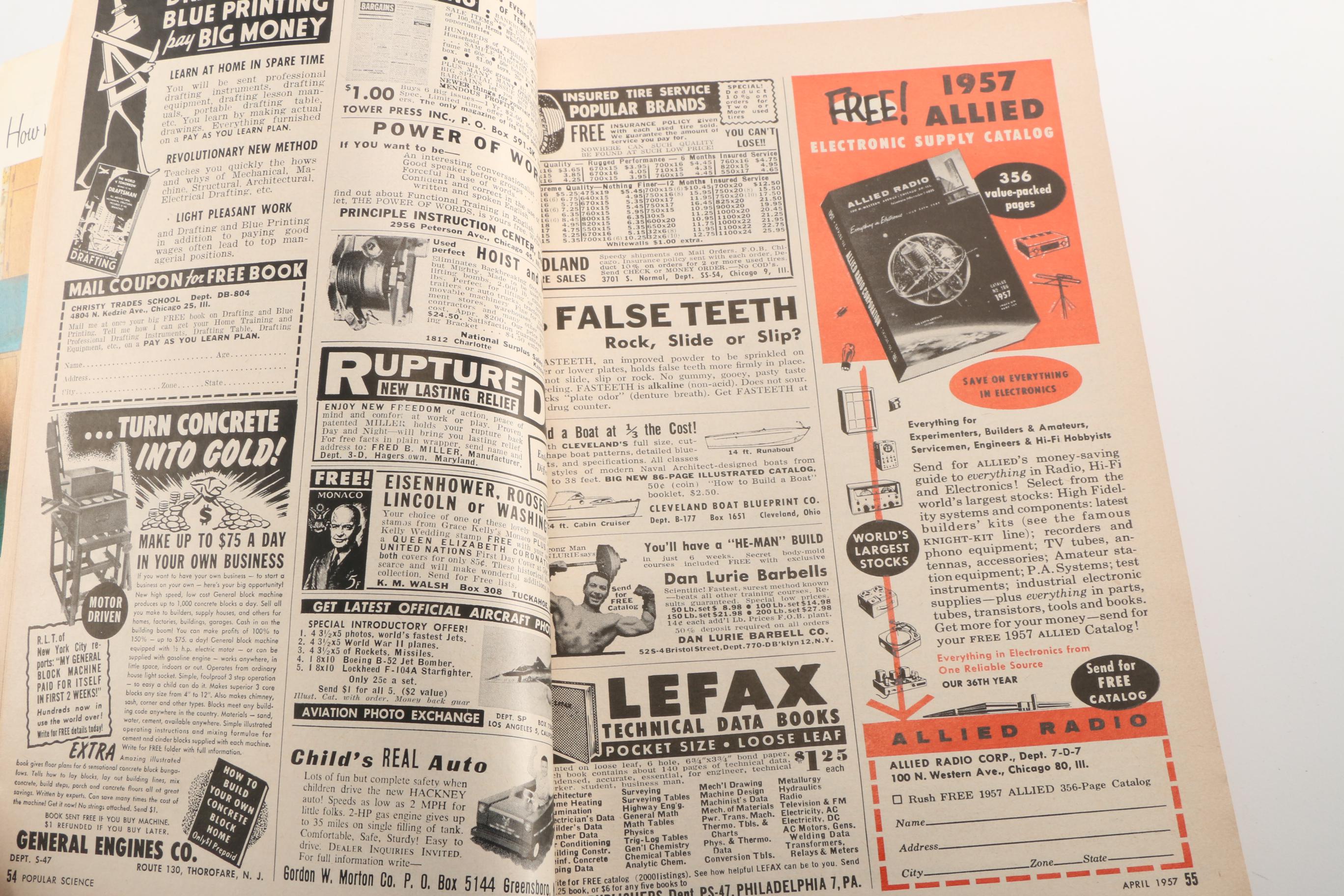 1957, 1960, and 1964 "Popular Science" Magazines