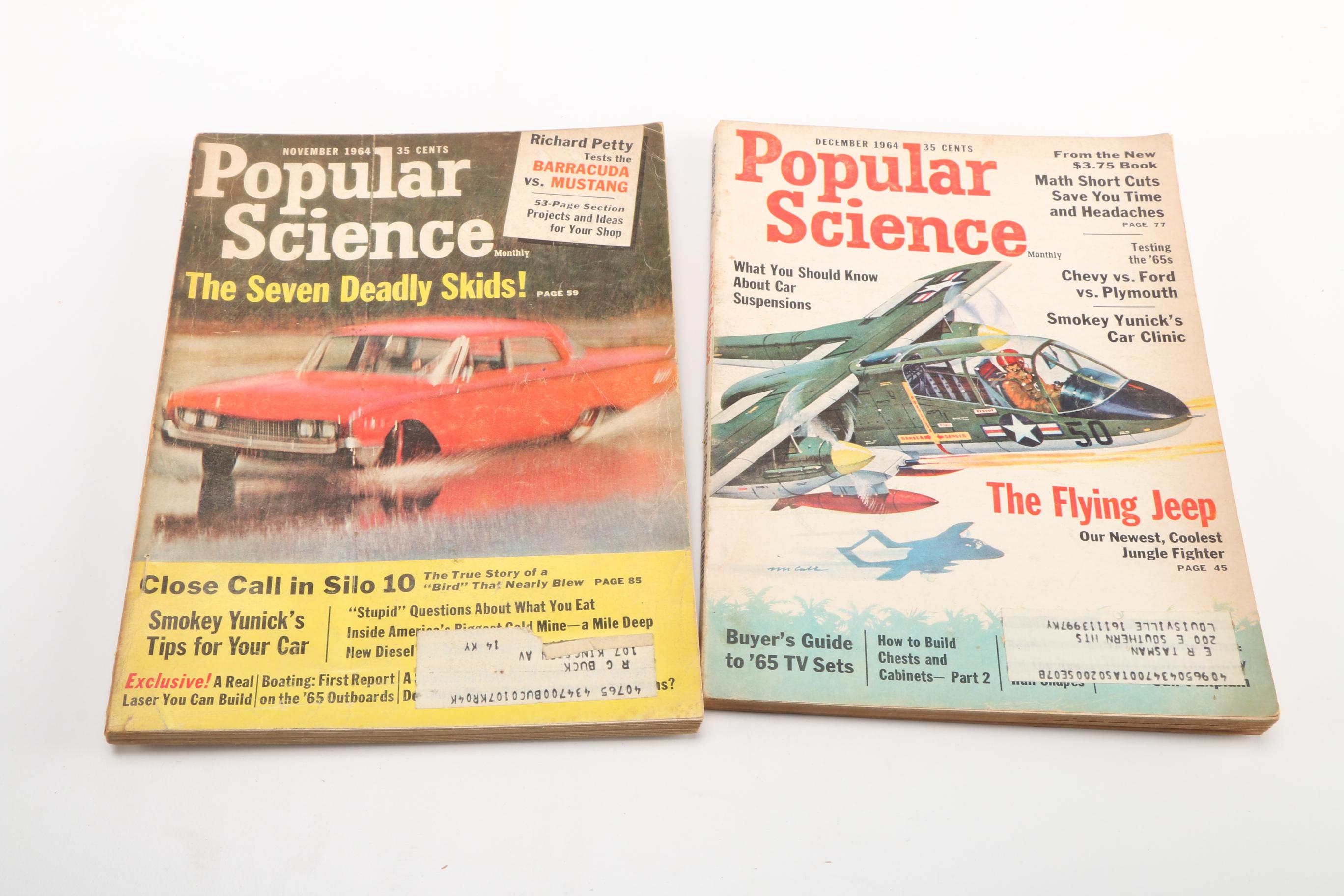 1957, 1960, and 1964 "Popular Science" Magazines