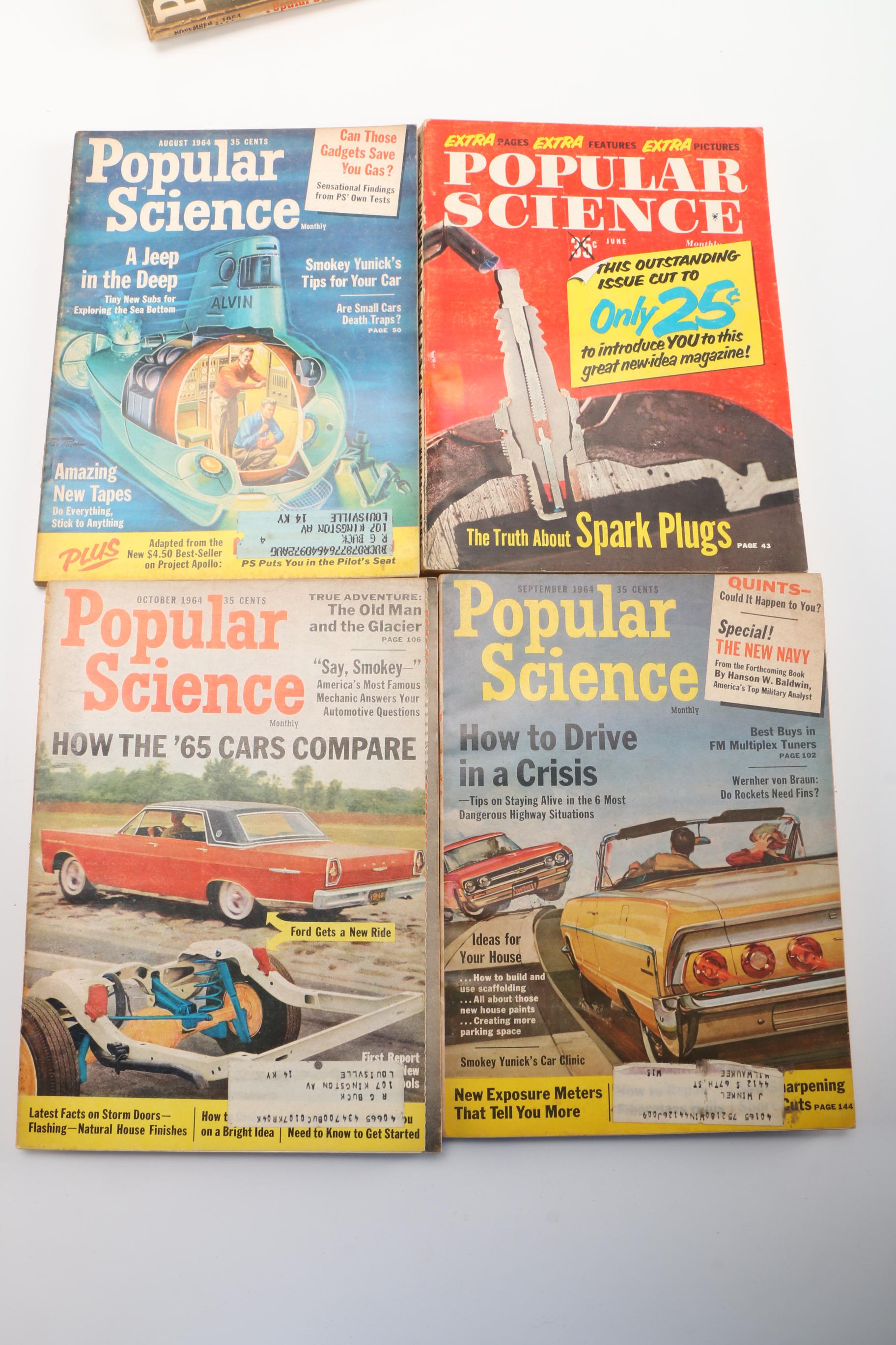 1957, 1960, and 1964 "Popular Science" Magazines
