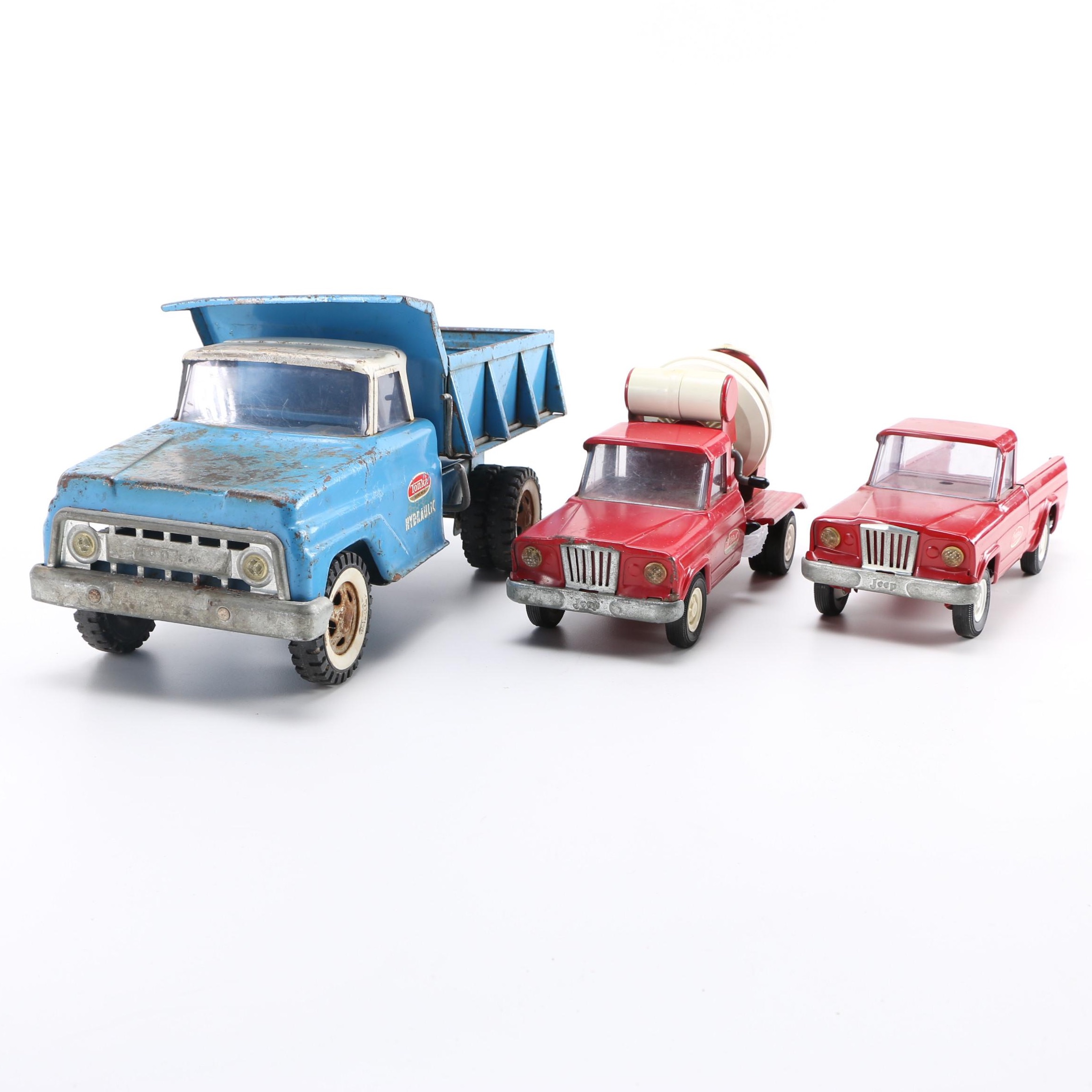 1960s Vintage Tonka Toy Pressed Metal Trucks