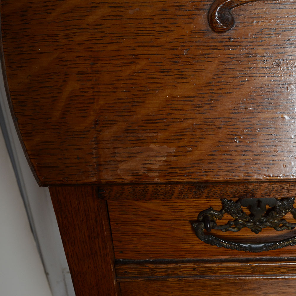 Oak Drop-Front Ladies Writing Desk