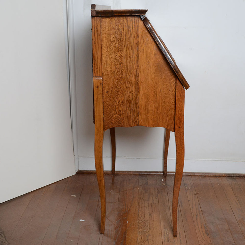 Oak Drop-Front Ladies Writing Desk