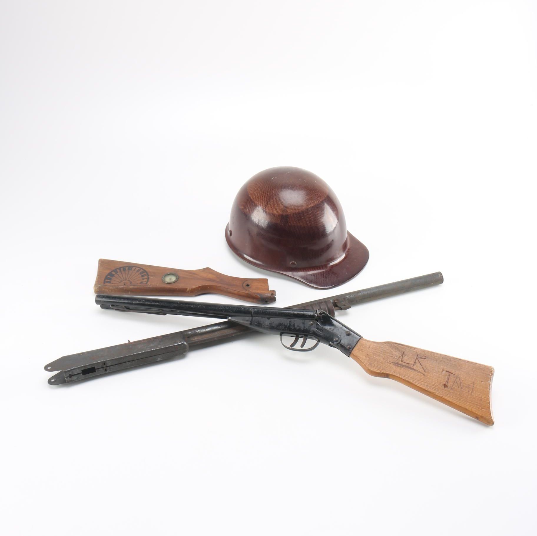 Vintage Skullgard Cap and Two Toy Guns