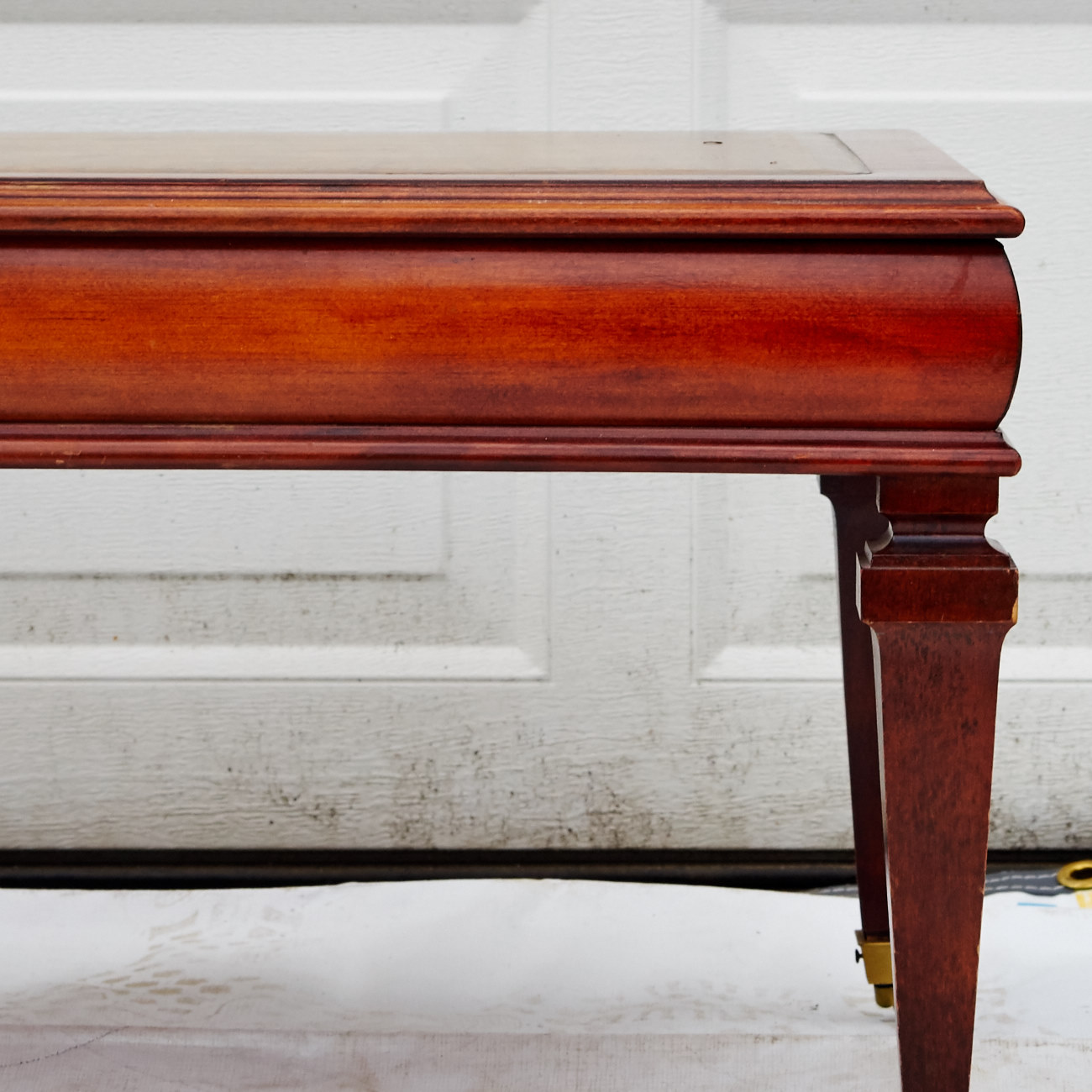 Leather Top Cherry Coffee Table