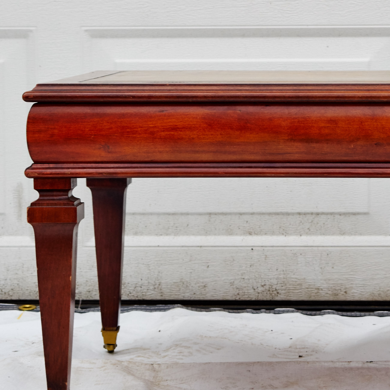 Leather Top Cherry Coffee Table