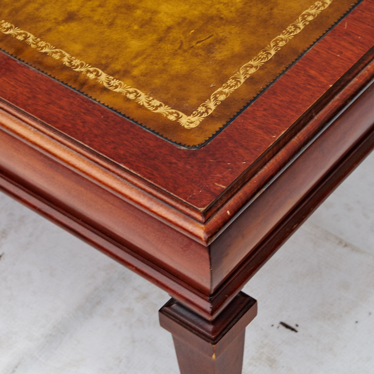 Leather Top Cherry Coffee Table