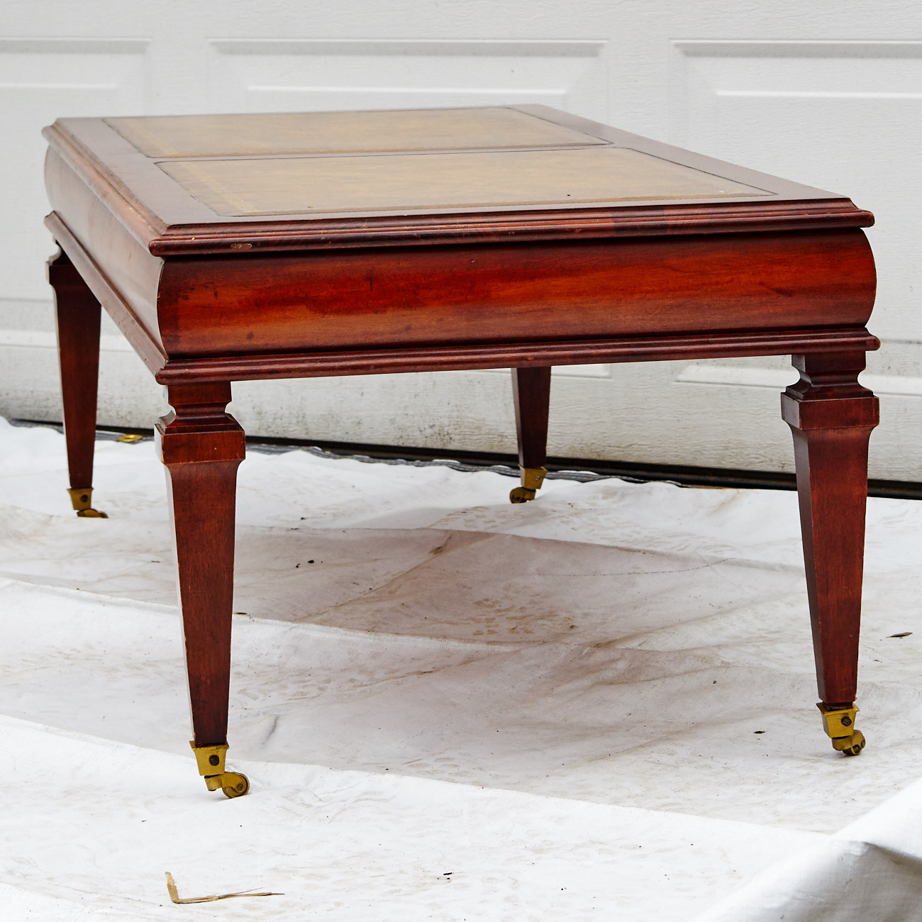 Leather Top Cherry Coffee Table