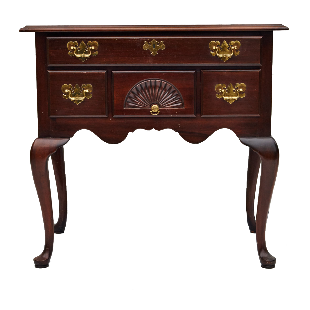 Harden Furniture Queen Anne-Style Mahogany Lowboy
