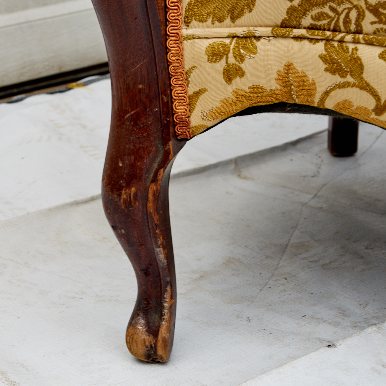 Floral Upholstered Wingback Armchair