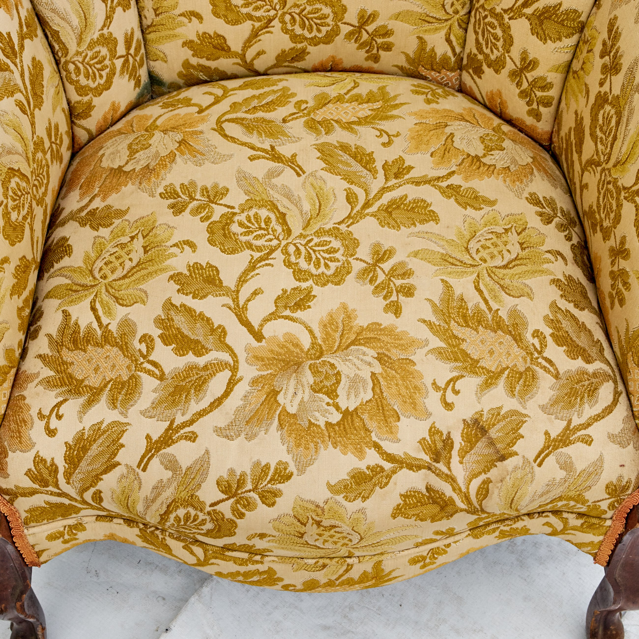 Floral Upholstered Wingback Armchair