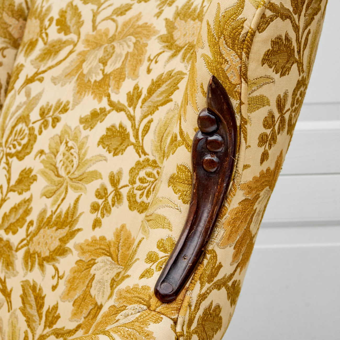 Floral Upholstered Wingback Armchair