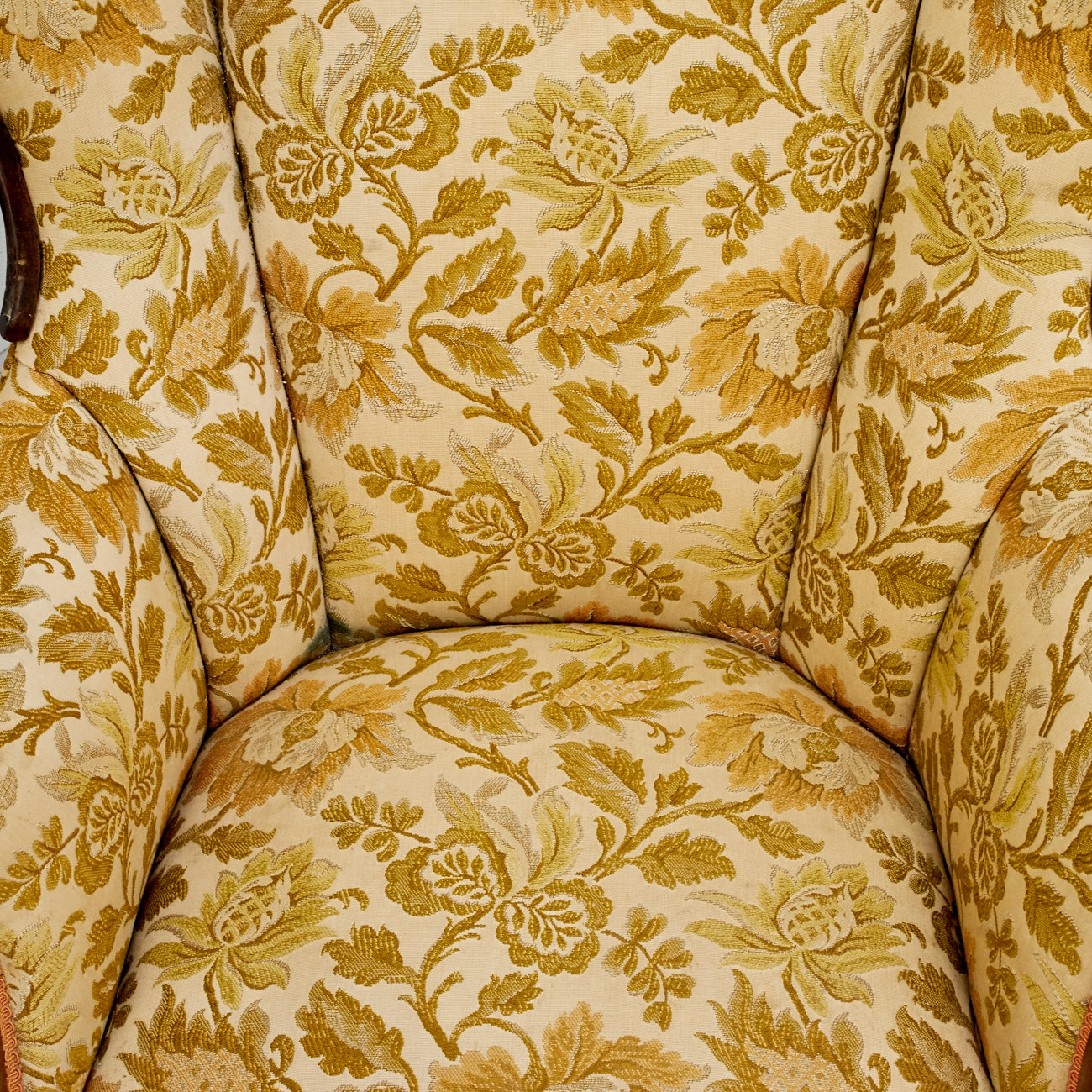 Floral Upholstered Wingback Armchair